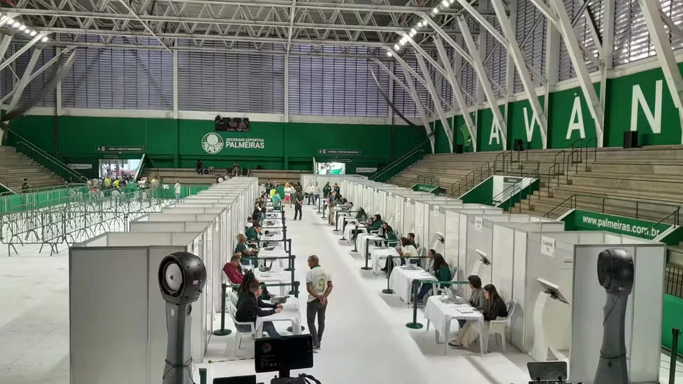 ginasio-do-palmeiras-eleicao-presidencial Leila Pereira é reeleita presidente do Palmeiras para mais três anos